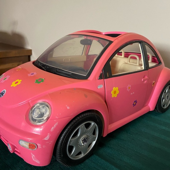 Pink Toy Car with Flower Decals - Picture 3 of 4